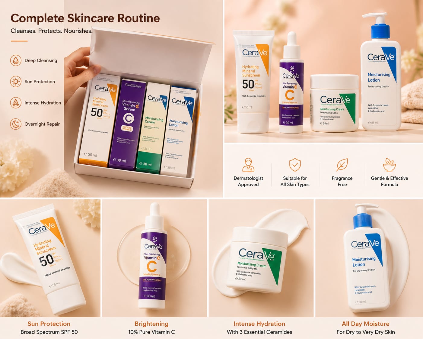 CeraVe Complete Skincare Routine Set