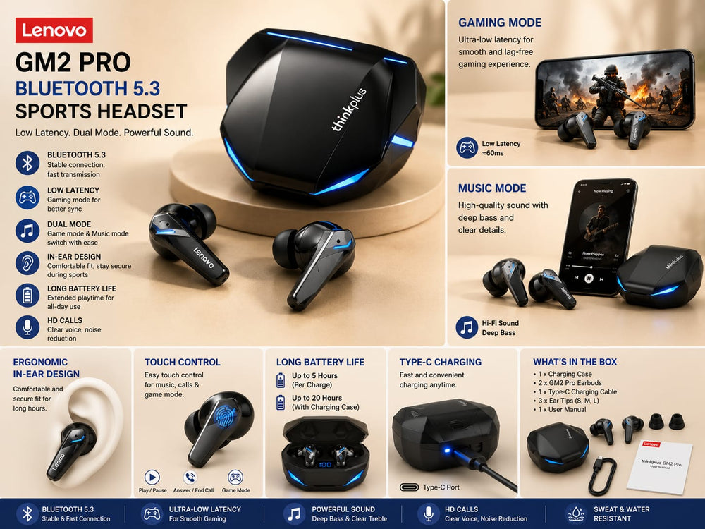 Lenovo GM2 Pro Wireless Earbuds